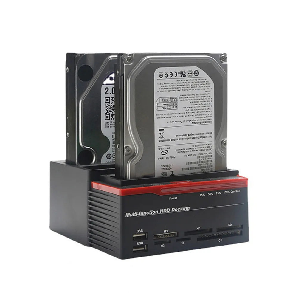 SATA/IDE Hard Drive Dock with USB Hub & Card Reader