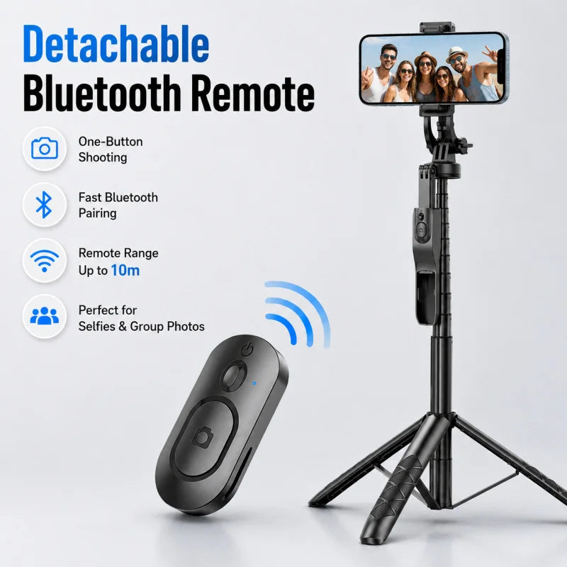 3-in-1 Selfie Stick Tripod with Bluetooth Remote
