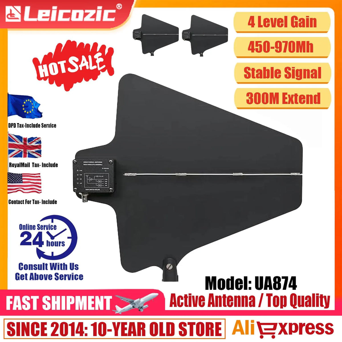 Leicozic UA874 UHF Antenna & Splitter Kit