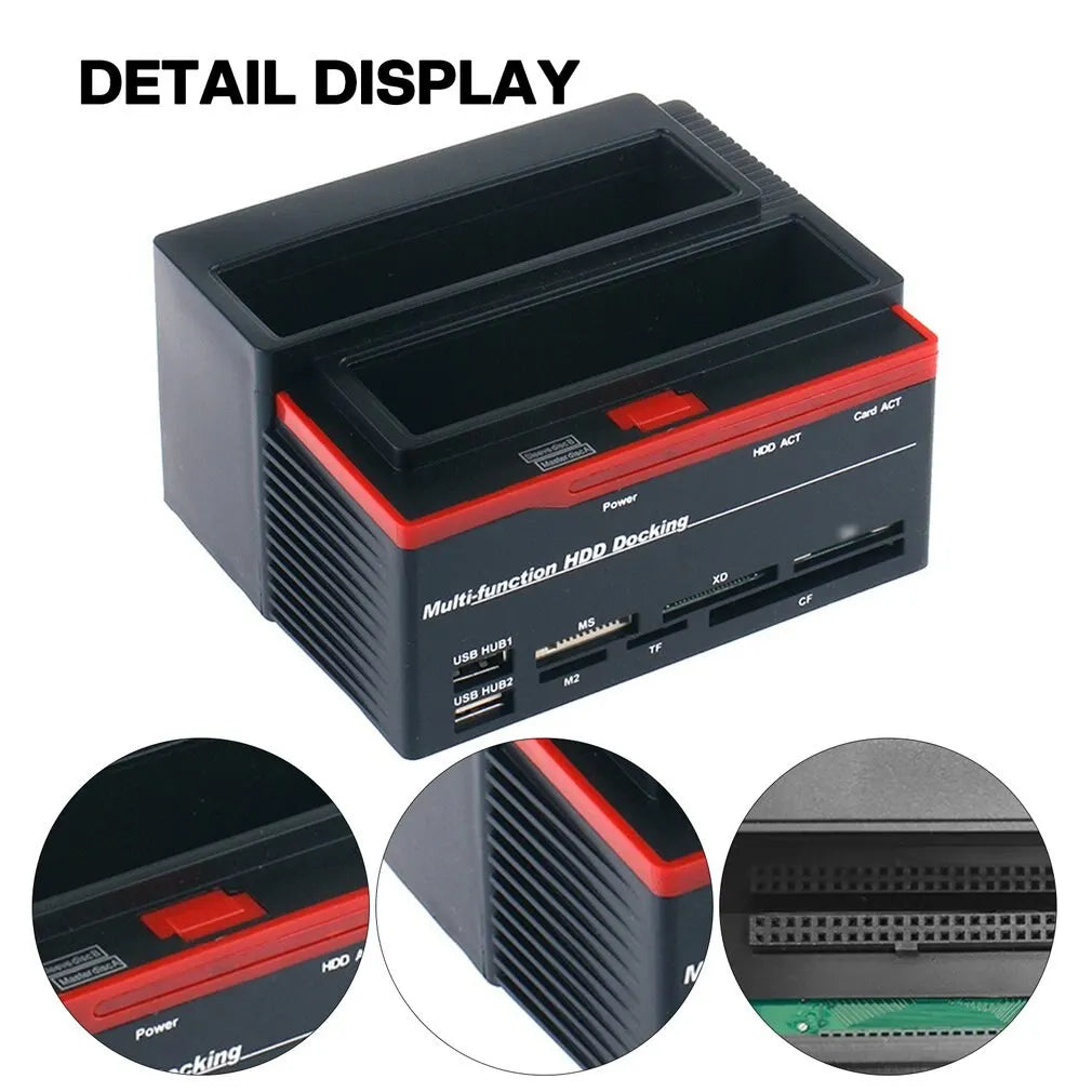 SATA/IDE Hard Drive Dock with USB Hub & Card Reader