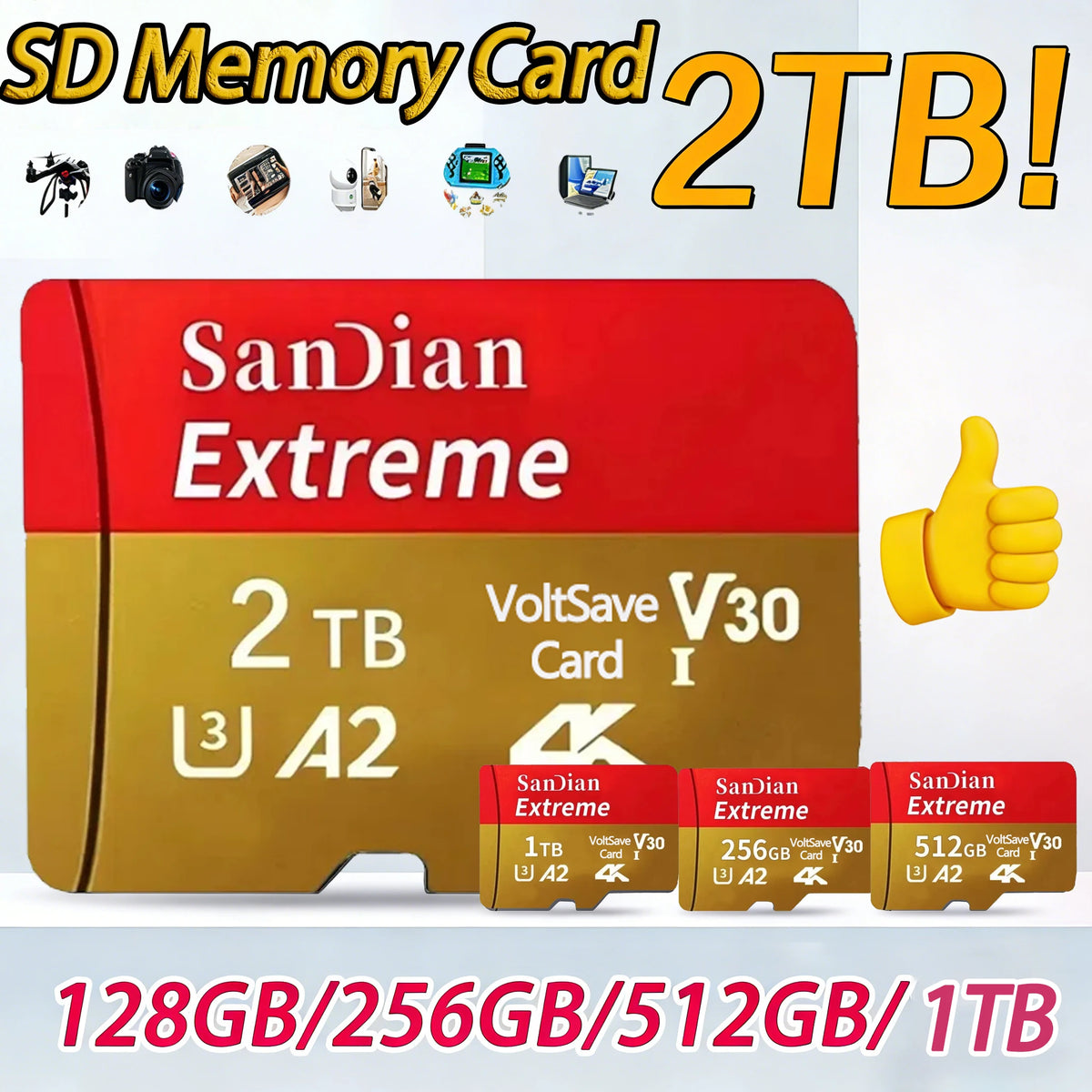 Class 10 microSD Memory Card with USB Adapter