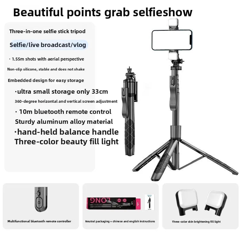 3-in-1 Selfie Stick Tripod with Bluetooth Remote
