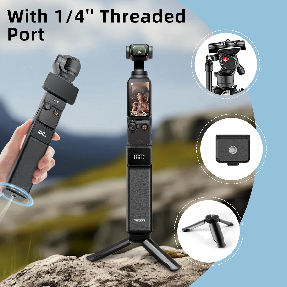 5000mAh Battery Handle for DJI Osmo Pocket 3/4