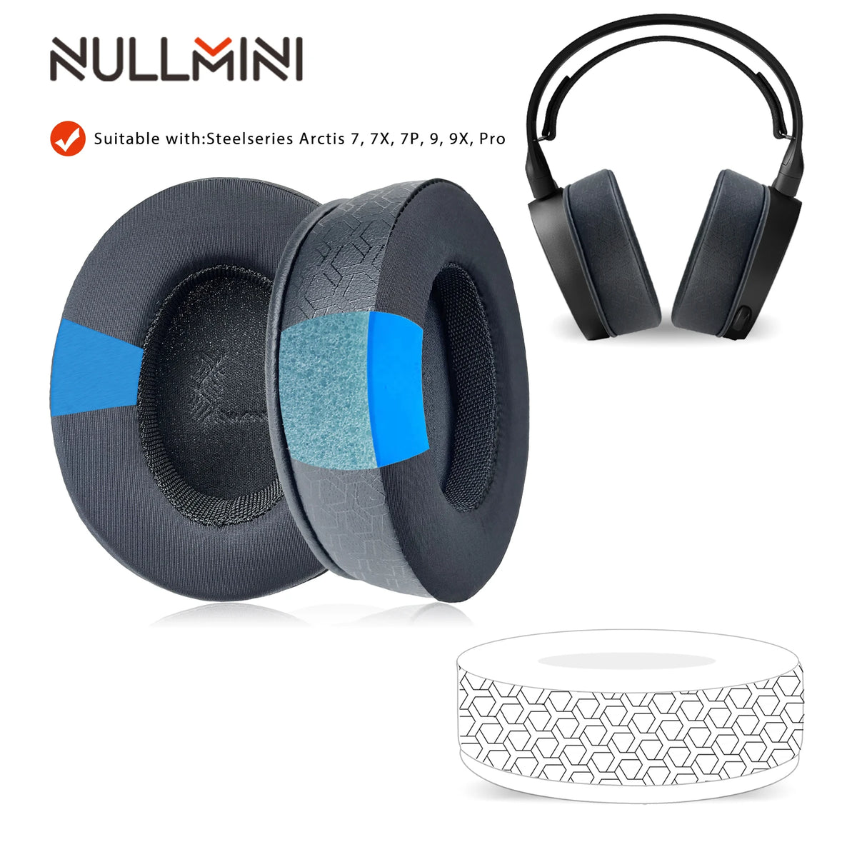 NullMini Cooling Gel Earpads for SteelSeries Arctis Headsets